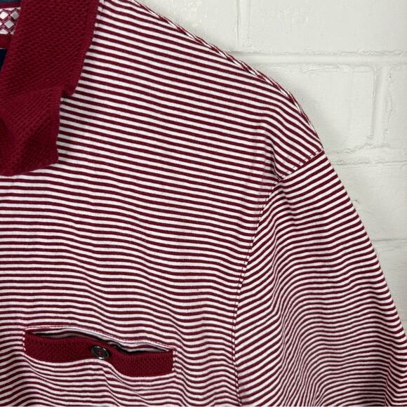 Ted Baker London Men’s Red Striped Casual Polo Shirt Size - Picture 4 of 9